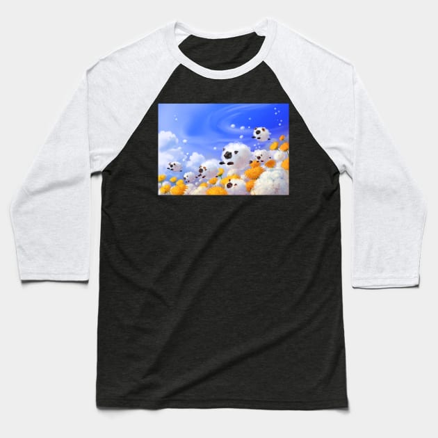 Dandelion sheep Baseball T-Shirt by Digitaldreamcloud